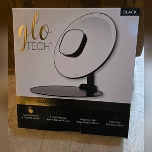 GLO TECH FOLDABLE TRAVEL LED MIRROR, New, Gift Ideas
